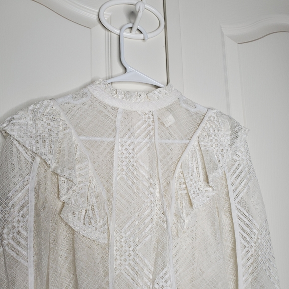 Lace Top with Ruffle Design - Picture 2 of 7